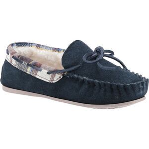 Cotswold Womens/Ladies Kilkenny Classic Fur Lined Moccasin Slippers / Navy